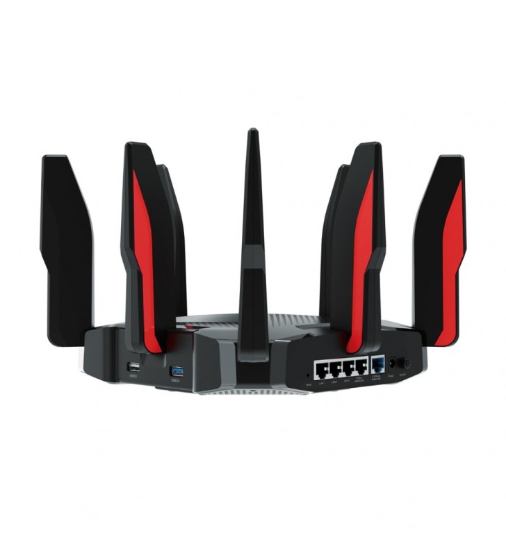 TP-LINK ARCHER GX90 router wireless Gigabit Ethernet Tri-band (2.4 GHz / 5 GHz / 5 GHz) Negru, Roşu