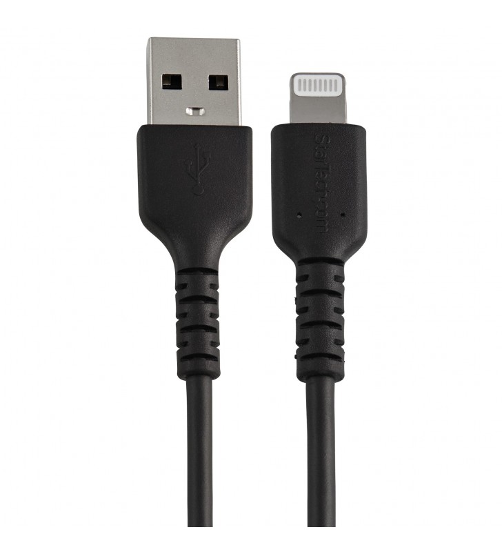 StarTech.com RUSBLTMM30CMB cabluri pentru telefoanele mobile Negru 0,3 m USB A Conector Lightning