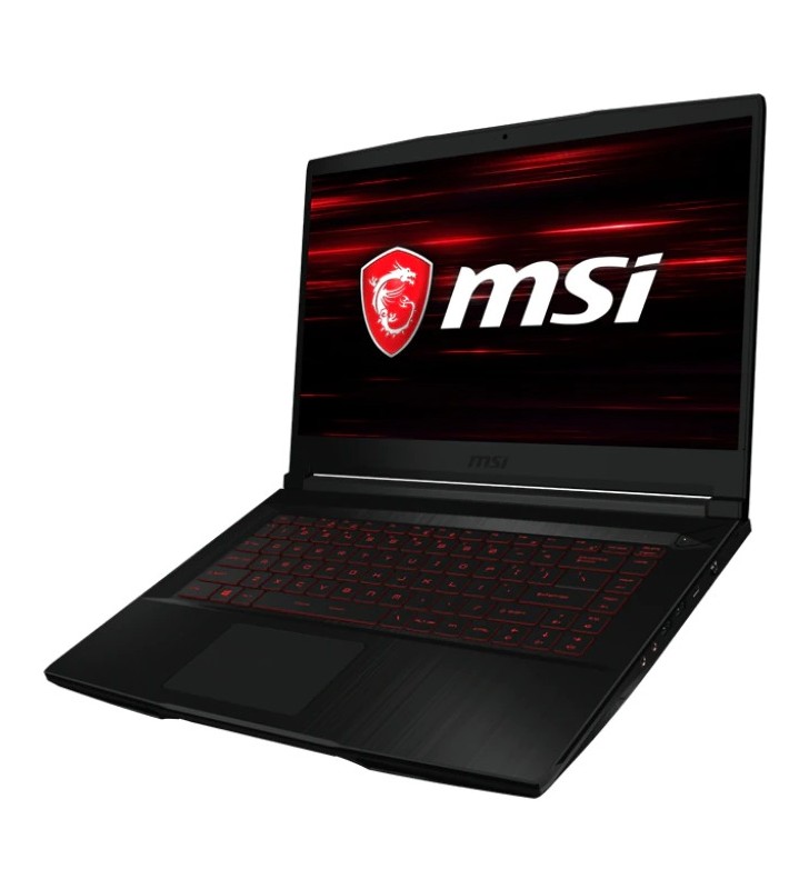 Laptop Gaming MSI GF63 Thin 10SCXR-1445XRO, Intel Core i5-10300H pana la 4.5GHz, 15.6" Full HD, 8GB, SSD 512GB, NVIDIA GeForce GTX 1650 Max-Q 4GB, Free DOS, negru