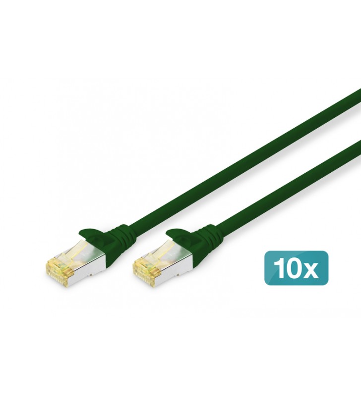 CAT 6A S/FTP PATCH CORD10P AWG/26/7 2 M 10 PIECES GREEN
