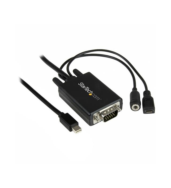StarTech.com MDP2VGAAMM3M adaptor pentru cabluri video 3 m Mini DisplayPort VGA (D-Sub) + 3.5mm Negru