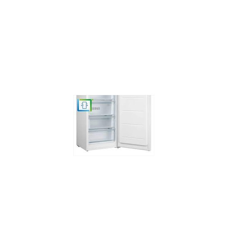 Congelator vertical static Nobeltek, volum net 173 L, usi reversibile, 5 sertare transparente + compartiment depozitare pizza, Alb, clasa F