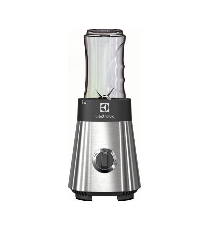 Blender Electrolux, 400 W, 1 cana cu element racire, 2 sticle 300 ml incluse, accesoriu macinat cafea, Inox