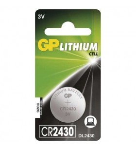 Baterie GP Batteries, butoni (CR2430) 3V lithium, blister 1 buc. "GPCR2430-2CPU1" "GPPBL2430052" - 645266