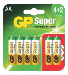Baterie GP Batteries, Super Alcalina AA (LR6) 1.5V alcalina, blister 6 buc. "GP15A4/2-2UE6" "GPPCA15AS072" - 333581