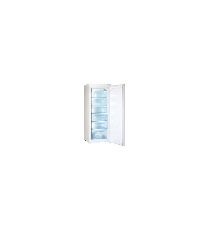 Congelator vertical Daewoo, 163 l, 55 cm, 142 cm inaltime, 6 sertare, control mecanic, alb
