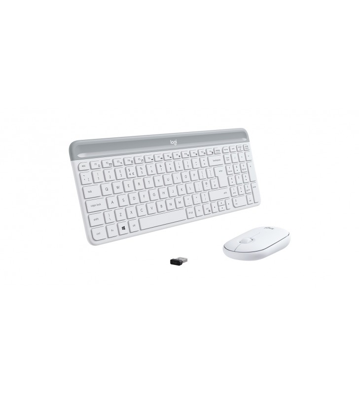 Logitech MK470 Slim Wireless Combo tastaturi RF fără fir Elvețiană Alb