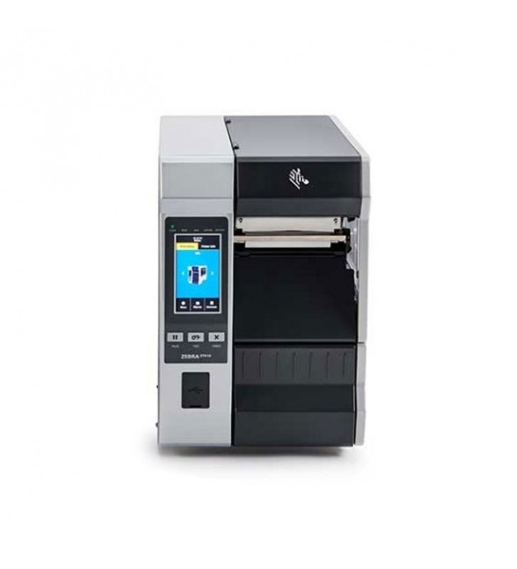 TT Printer ZT610 4", 203 dpi, Euro and UK cord, Serial, USB, Gigabit Ethernet, Bluetooth 4.0, USB Host, Rewind, Color Touch, ZPL