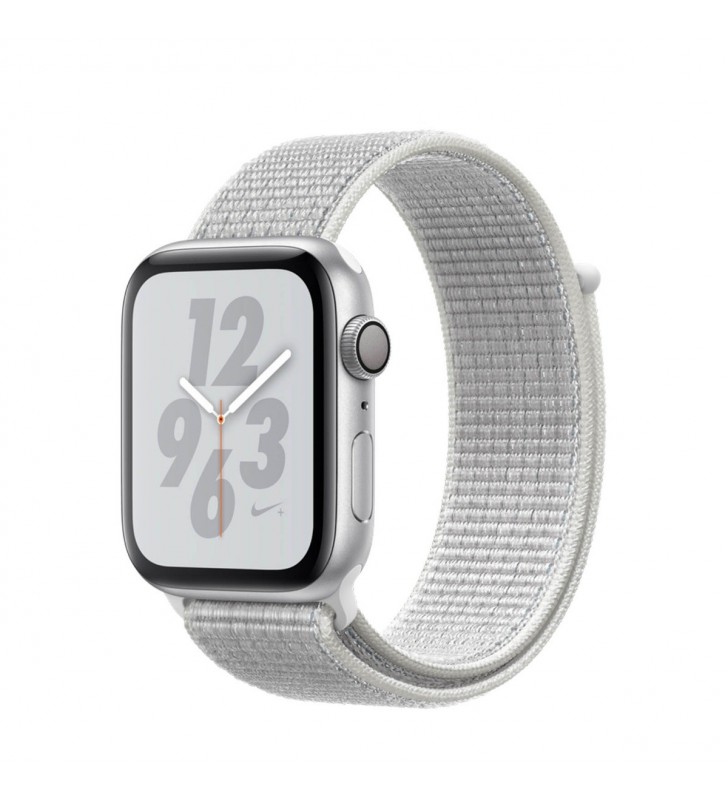Apple Watch Nike+ Series 4 GPS, 44mm Silver Aluminium Case with Summit White Nike Sport Loop, Resigilat