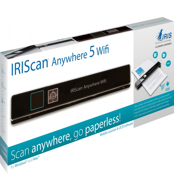 I.R.I.S. IRIScan Anywhere 5 Wi-Fi Scanner ADF 1200 x 1200 DPI A4 Negru