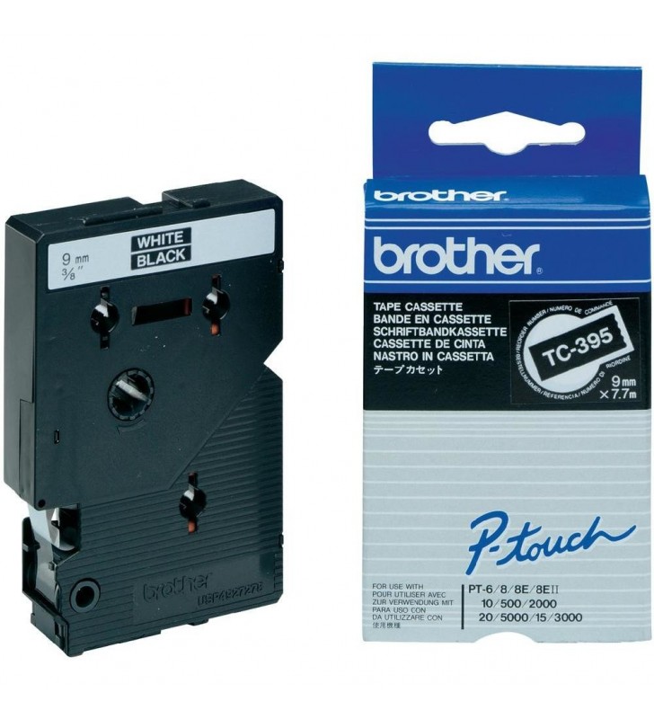 Brother TC-395 benzi pentru etichete Alb pe negru