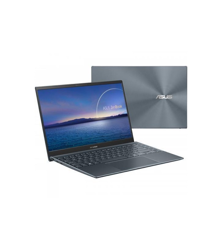 Ultrabook ASUS ZenBook 14 UM425QA-KI009T, AMD Ryzen 5 5600H, 14inch, RAM 8GB, SSD 512GB, AMD Radeon Graphics, Windows 10, Pine Grey
