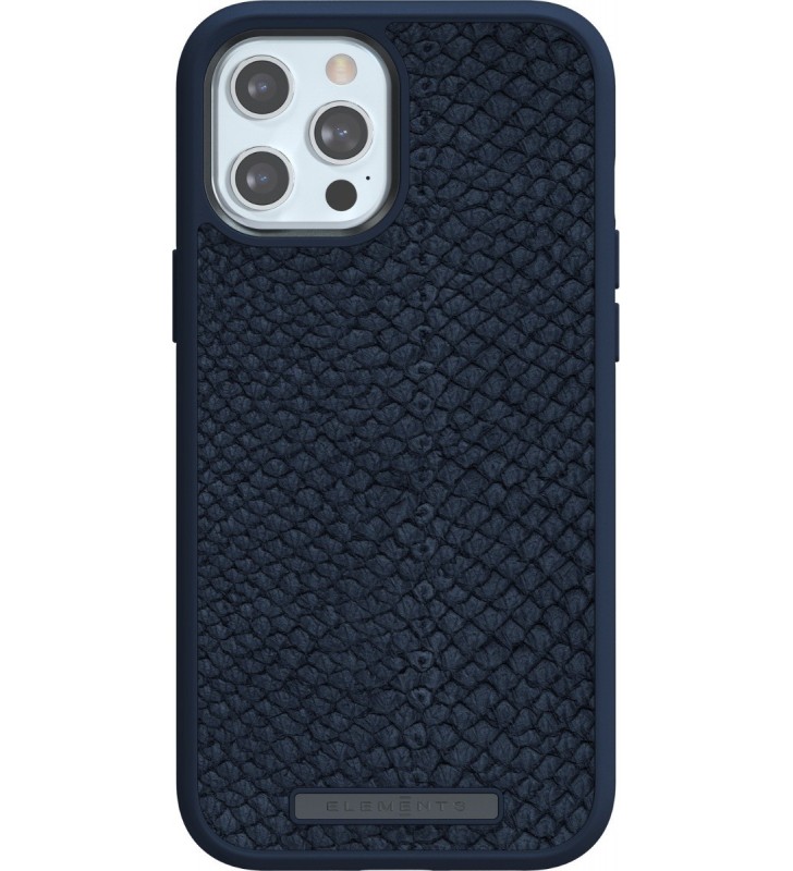 Husa de protectie Njord pentru iPhone 12 Pro Max, Piele, Albastru