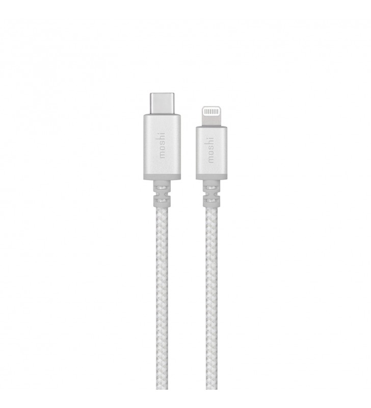Cablu de date Moshi Integra USB-C la Lightning (1.2m), Silver