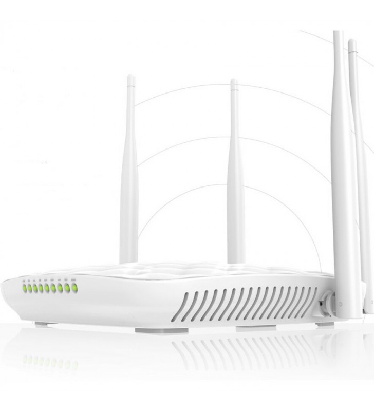 Tenda| FH456 V4.0 | Router wireless | 802.11n | Viteza transfer 300 Mbps | Porturi 1 WAN, 3 LAN 10/100 Mbit/s | Antene 4 externe 5 dbi | Pt case medii si mari | Alb