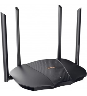 Tenda| TX9 PRO | Router wireless | 802.11a.x | AX 3000 Dual Band | Porturi 1 WAN, 3 LAN Gigabit| Antene 4 externe 6 dbi | CPU Quad  Core 1.5 GHz | Gaming & streaming | Negru