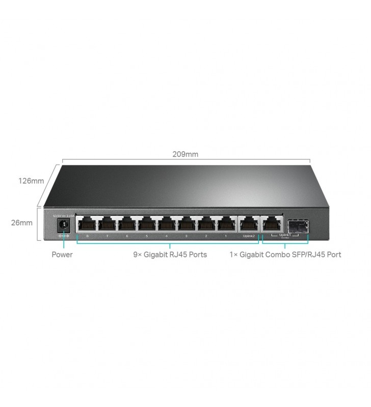 TP-LINK TL-SG1210MPE switch-uri Gigabit Ethernet (10/100/1000) Negru