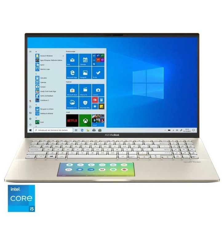 Laptop ASUS VivoBook S15 S532EQ cu procesor Intel® Core™ i5-1135G7 pana la 4.20 GHz, 15.6", Full HD, 8GB, 512GB SSD, NVIDIA® GeForce® MX350 2GB, Windows 10 Home, Moss Green