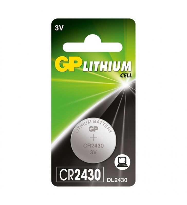 Baterie GP Batteries, butoni (CR2430) 3V lithium, blister 1 buc. " GPCR2430-2C1" "GPPBL2430037" - 945242