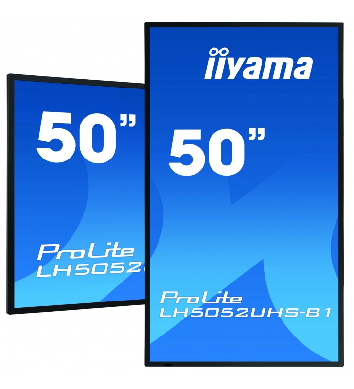 iiyama LH5052UHS-B1 Afișaj Semne Panou informare digital de perete 125,7 cm (49.5") VA 4K Ultra HD Negru Procesor încorporat