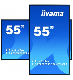 iiyama LH5552UHS-B1 Afișaj Semne Panou informare digital de perete 138,7 cm (54.6") VA 4K Ultra HD Negru Procesor încorporat
