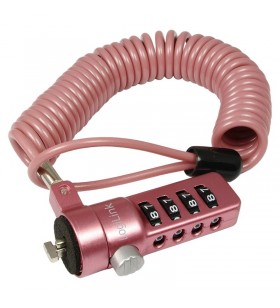 Cablu antifurt laptop, cifru, pink, Logilink "NBS007"