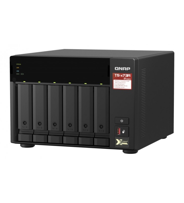 QNAP TS-673A-8G NAS & servere de stocare a datelor Tower Ethernet LAN Negru V1500B