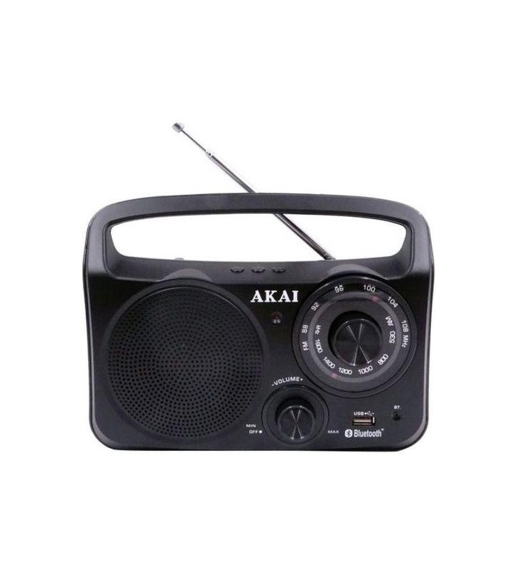 BOXE portabile AKAI, compact 1.0, Bluetooth, cu fir, conector Bluetooth, Jack 3.5mm, USB, negru, "APR-85BT"