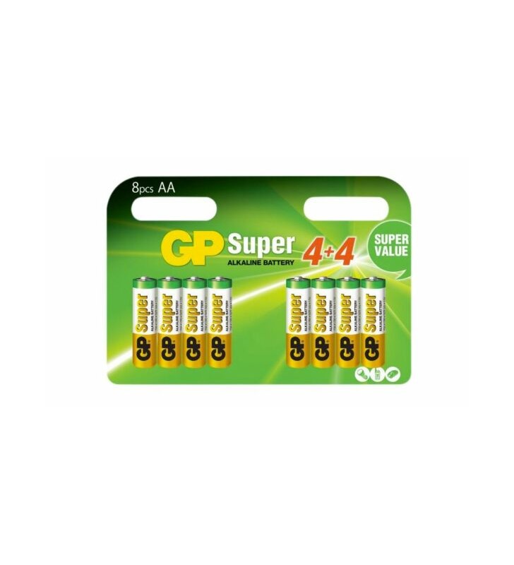 Baterie GP Batteries, Super Alcalina AA (LR6) 1.5V alcalina, blister 8 buc. "GP15A4/4-2PL8" "GPPCA15AS087"
