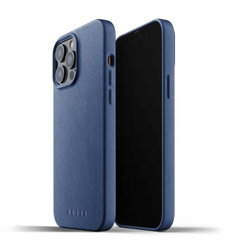 Husa de protectie Mujjo pentru iPhone 13 Pro Max, Piele, Monaco Blue