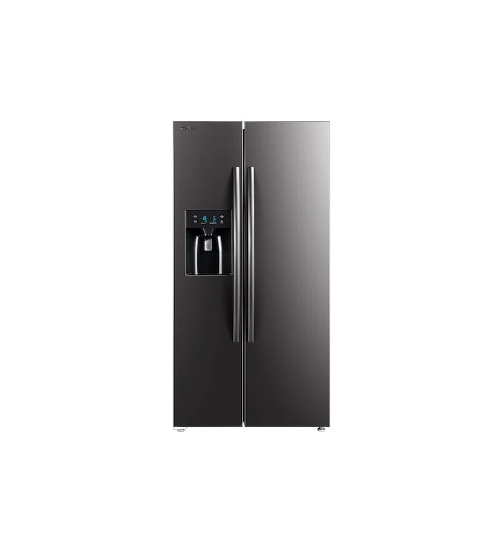 Side by side Toshiba GR-RS660WE-PMJ, 516 l, No Frost, Control touch, Dual inverter, Ice Maker 3 in 1, Iluminare ECO-LED, Clasa E, H 178.8 cm, Antracit