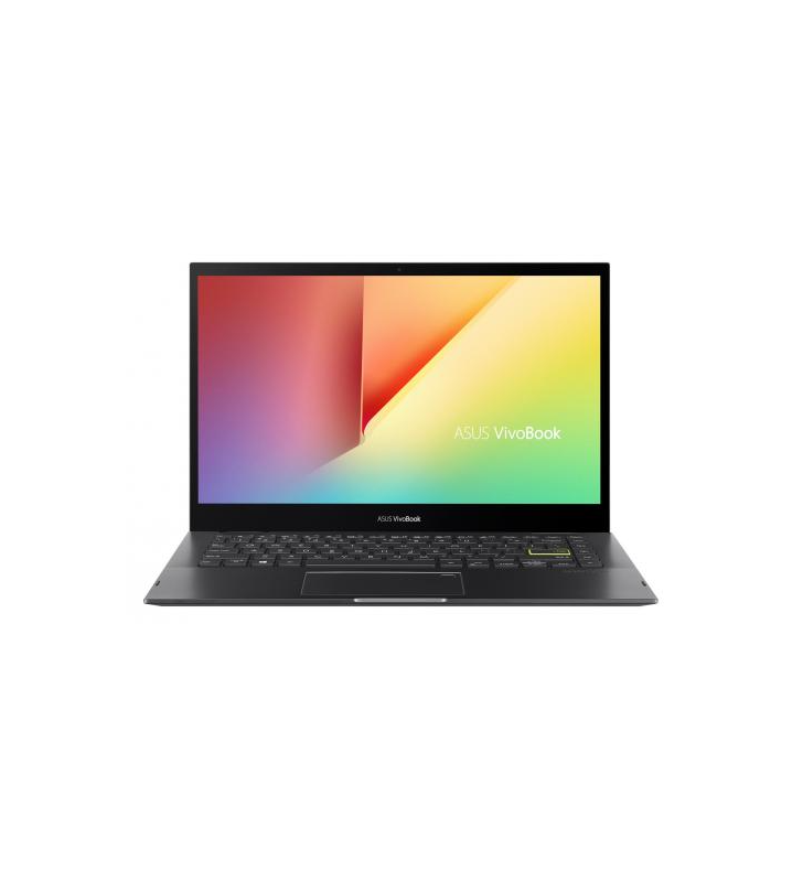 Laptop 2-in-1 ASUS Vivobook Flip 14 TP470EA-EC003T, 14inch Touch, Intel Core i5-1135G7, RAM 8GB, SSD 256GB, Intel Iris Xe Graphics, Windows 10 S, Indie Black