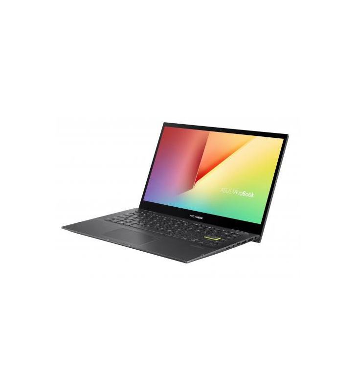 Laptop 2-in-1 ASUS Vivobook Flip 14 TP470EA-EC003T, 14inch Touch, Intel Core i5-1135G7, RAM 8GB, SSD 256GB, Intel Iris Xe Graphics, Windows 10 S, Indie Black