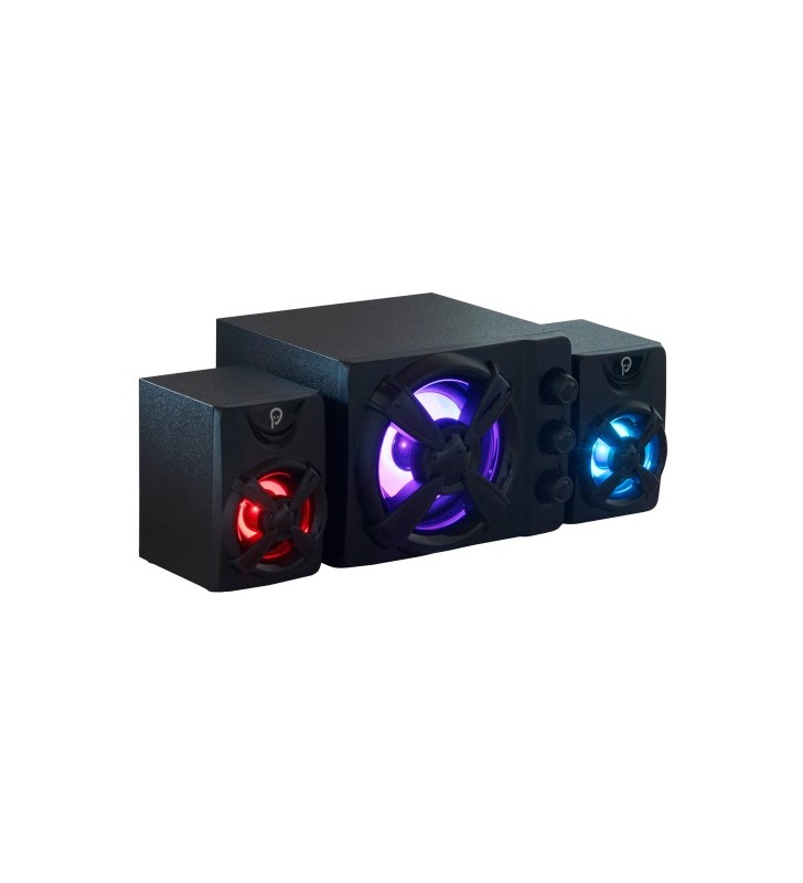 BOXE SPACER Gaming 2.1, RMS: 11W (2 x 3W + 5W), control volum, bass, 14 x LED, USB power, black, "SPB-THUNDER" (include timbru