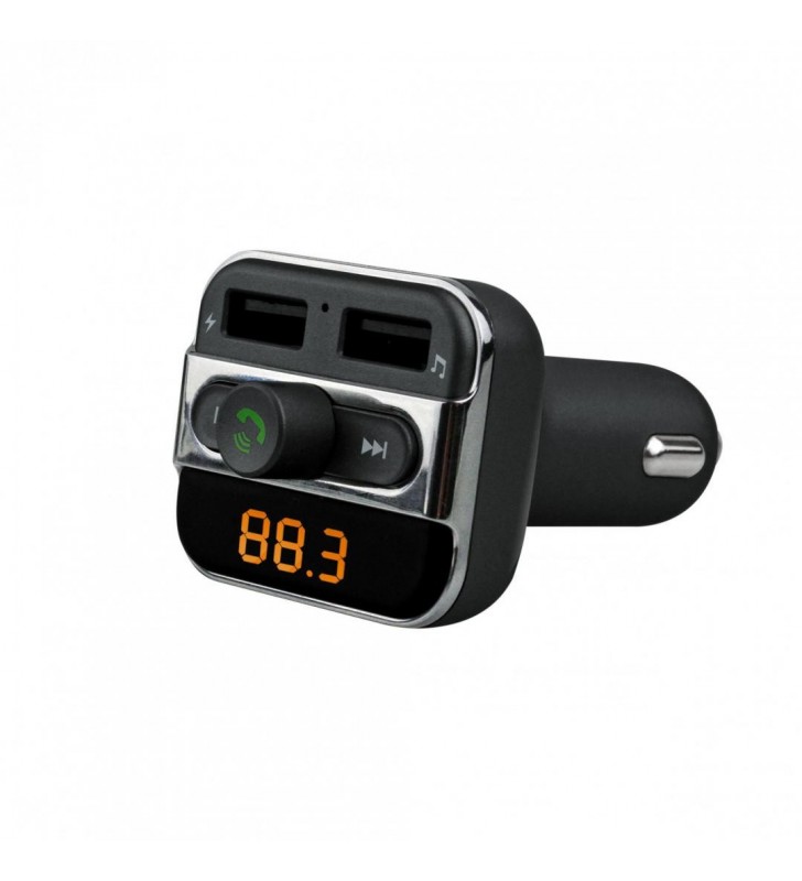 MODULATOR FM AKAI, Bluetooth, format MP3, USB x 2, microSD, montare la priza auto, "FMT-20BT"