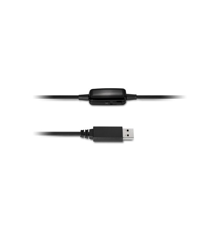 Kensington K33065WW cască audio & cască cu microfon Căști Prin cablu Bandă de fixare pe cap Birou/Call center USB Tip-A Negru