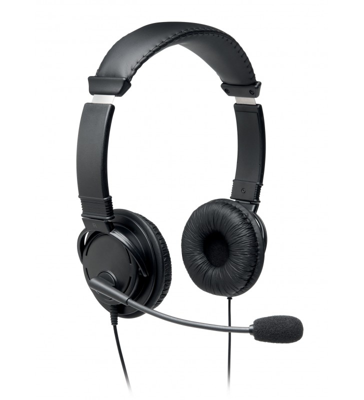 Kensington K97601WW cască audio & cască cu microfon Căști Prin cablu Bandă de fixare pe cap Calls/Music USB Tip-A Negru