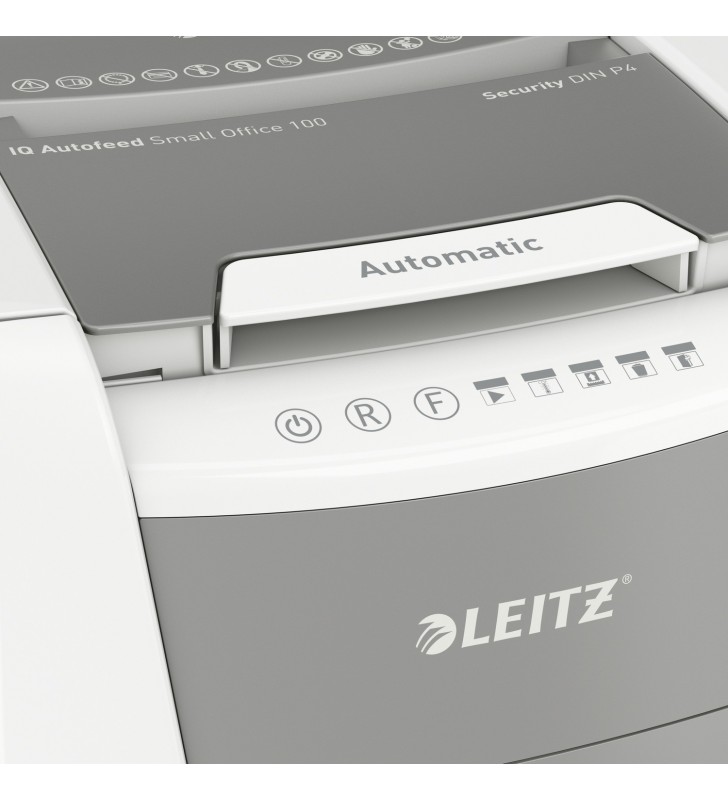 Leitz 80110000 tocătoare de hârtie Distrugere încrucișată 22 cm Gri, Alb