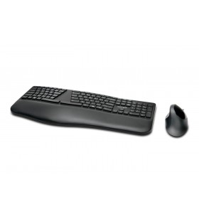 Kensington Pro Fit Ergo tastaturi RF Wireless + Bluetooth QWERTY Engleză Regatul Unit Negru