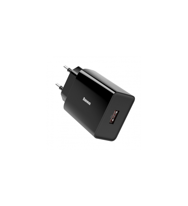 Incarcator Retea USB Baseus Speed Mini, Quick Charge, 18W, 1 X USB, Negru CCFS-W01