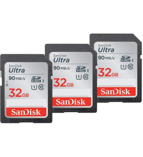 Memory Card SDHC SanDisk Ultra 32GB, Class 10, UHS-I U1, 3Pack