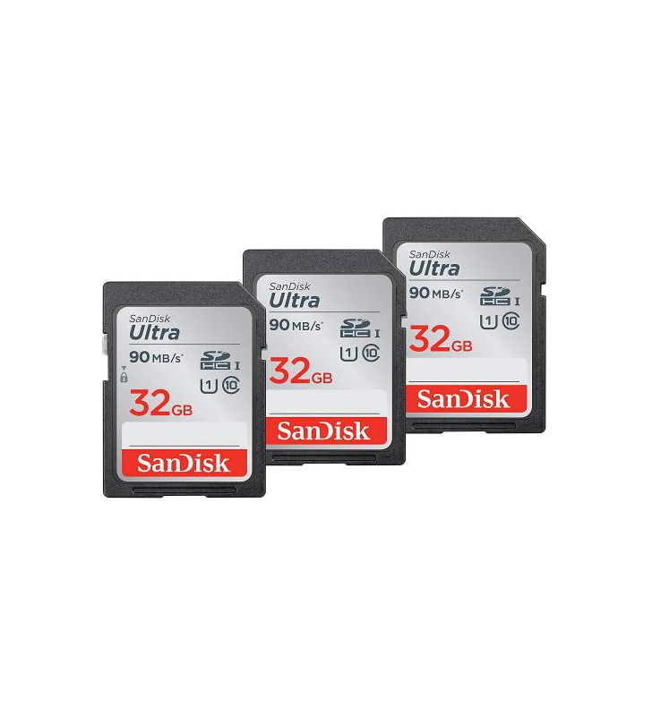 Memory Card SDHC SanDisk Ultra 32GB, Class 10, UHS-I U1, 3Pack
