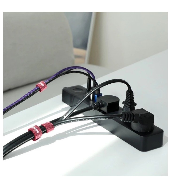 ORGANIZATOR cabluri tip Velcro Baseus Colourful Circle, 3m, rosu "ACMGT-F09"