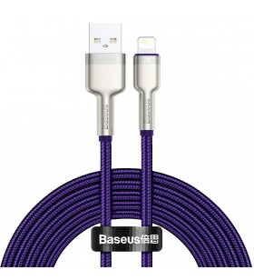 CABLU alimentare si date Baseus Cafule Metal, Fast Charging Data Cable pt. smartphone, USB la Lightning Iphone 2.4A, 2m, violet "CALJK-B05" (include TV 0.06 lei)