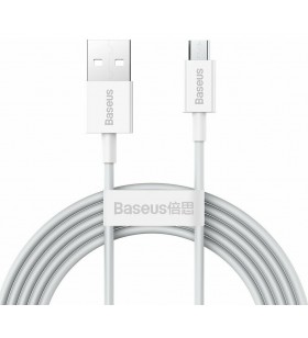 CABLU alimentare si date Baseus Superior, Fast Charging Data Cable pt. smartphone, USB la Micro-USB 2A, 2m, alb "CAMYS-A02" (include TV 0.06 lei)
