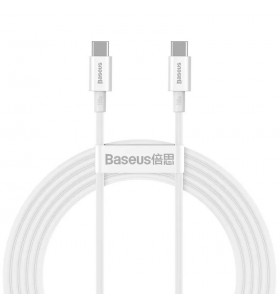 CABLU alimentare si date Baseus Superior, Fast Charging Data Cable pt. smartphone, USB Type-C la USB Type-C 100W, 2m, alb "CATYS-C02" (include TV 0.06 lei)