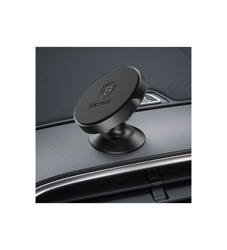 SUPORT AUTO Baseus Small Ears pt. SmartPhone, fixare bord prin lipire, material piele neagra, unghi reglabil, negru "SUER-F01"