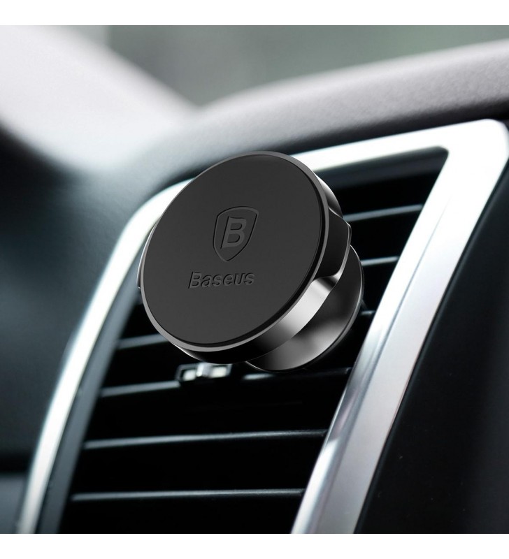 SUPORT AUTO Baseus Small Ears pt. SmartPhone, fixare grila ventilatie, unghi reglabil, negru "SUER-A01"