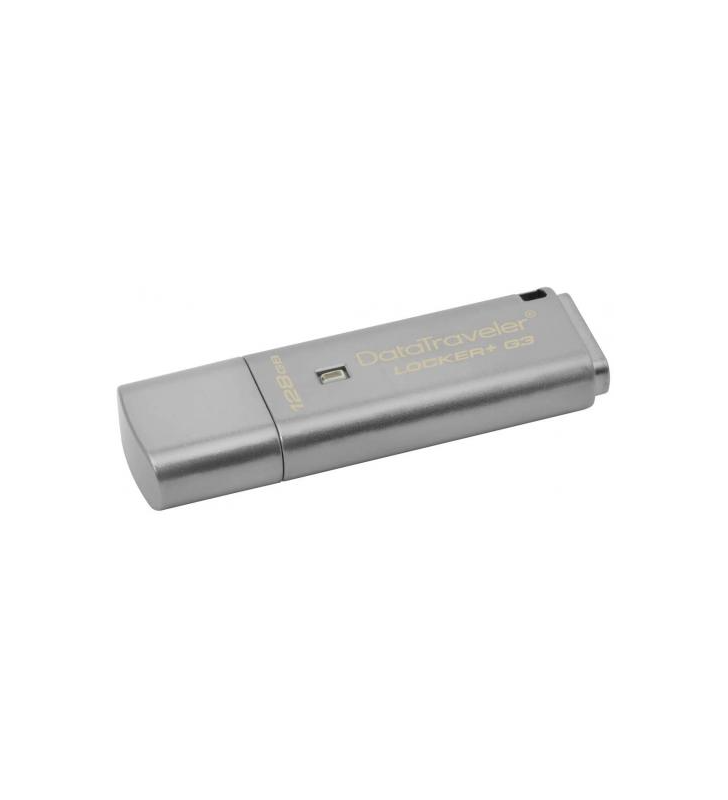 Stick memorie Kingston Traveler Locker + G3, 128GB, USB 3.0, Grey