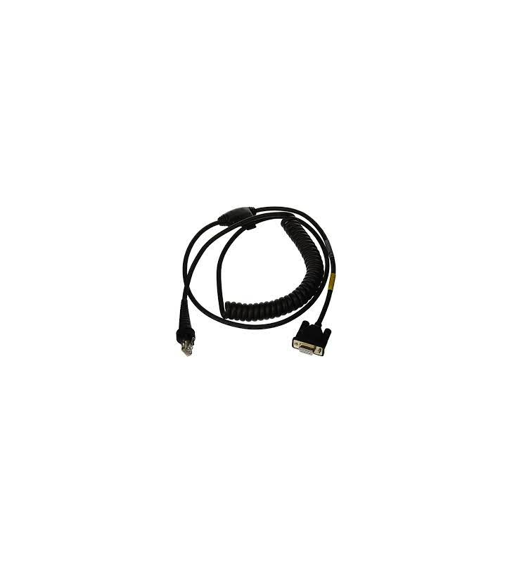 Cablu: RS232 (semnale 5V), negru, DB9 mamă, 3m (9,8'), spiralat, alimentare externă 5V cu alimentare opțională pe pinul 9, w/o ferrite